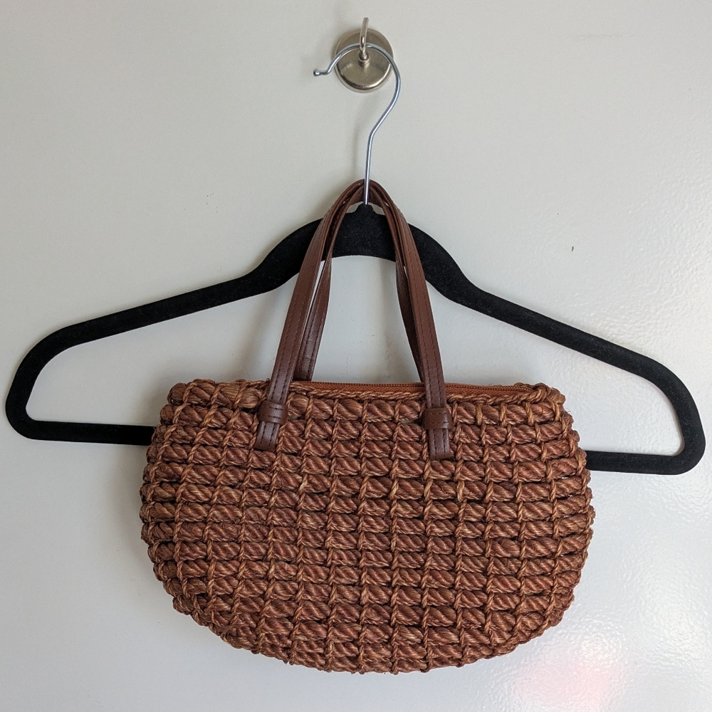 Dark Brown Raffia Purse Handbag Made in the Philippines - Picture 16 of 16